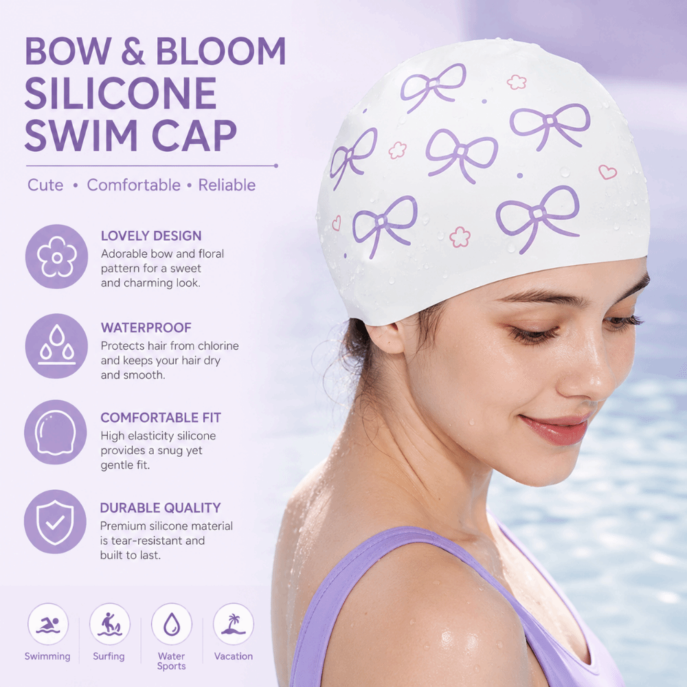 หมวกว่ายน้ำลายโบว์สุดสร้างสรรค - Swim Hat Silicone บทวิจารณ์และราคา